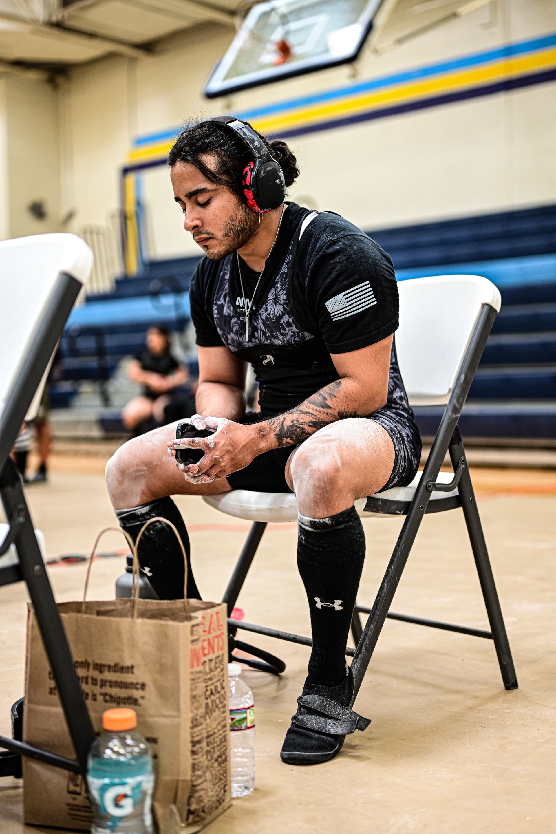 Aaron at powerlifting competition